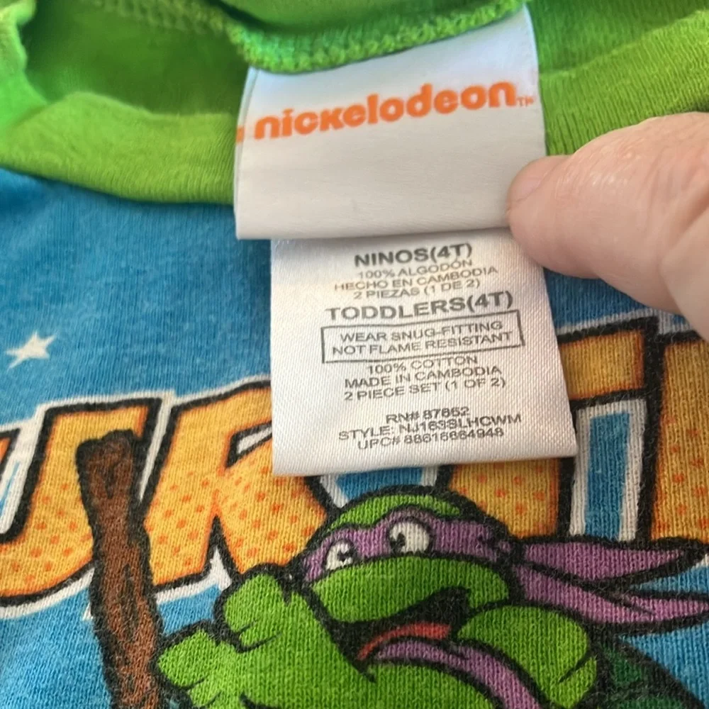 Nickelodeon Teenage Mutant Ninja Turtles short  Sleeve sleep Shirt 4t